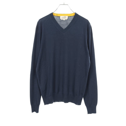 ニット Vネック ウール ネイビー エルメス トップス HERMES