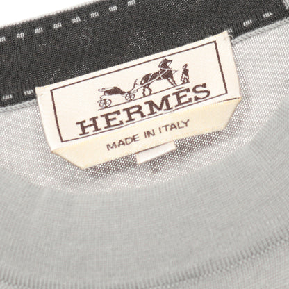 ニット クルーネック ウール グレー エルメス トップス HERMES