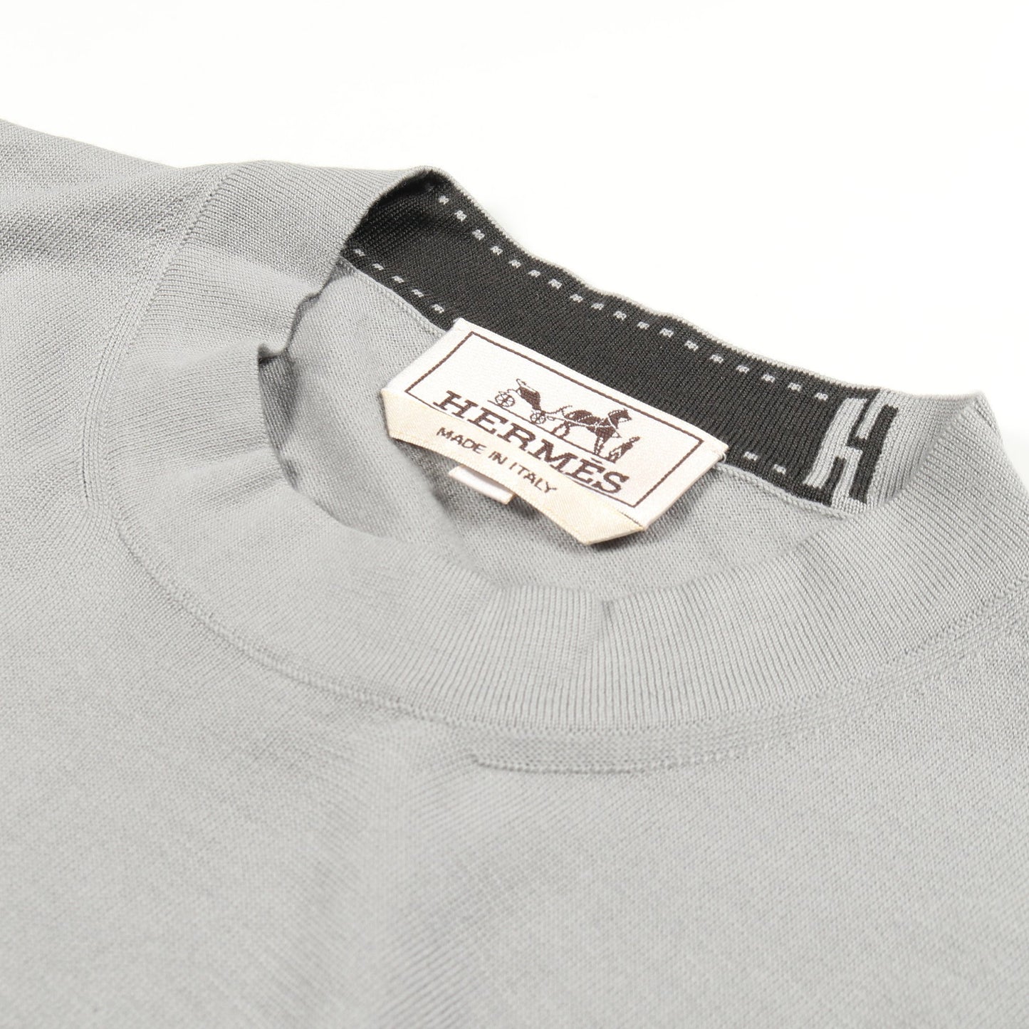 ニット クルーネック ウール グレー エルメス トップス HERMES