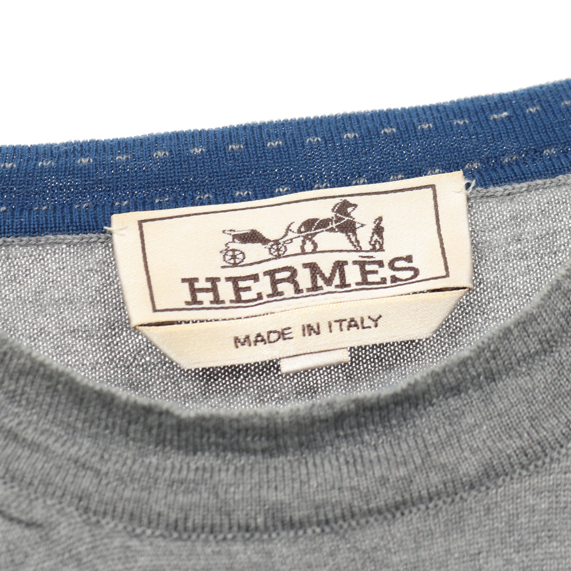 ニット クルーネック ウール グレー エルメス トップス HERMES