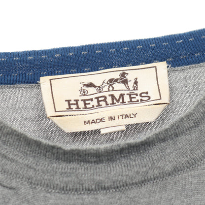 ニット クルーネック ウール グレー エルメス トップス HERMES