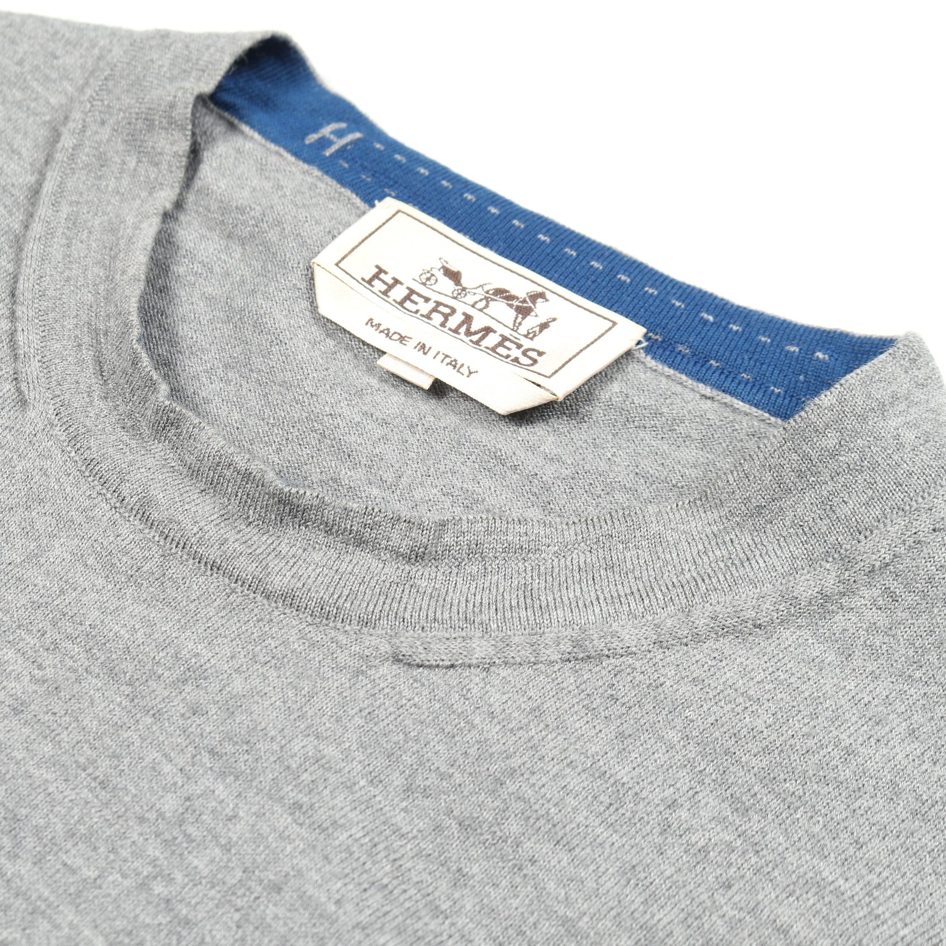 ニット クルーネック ウール グレー エルメス トップス HERMES