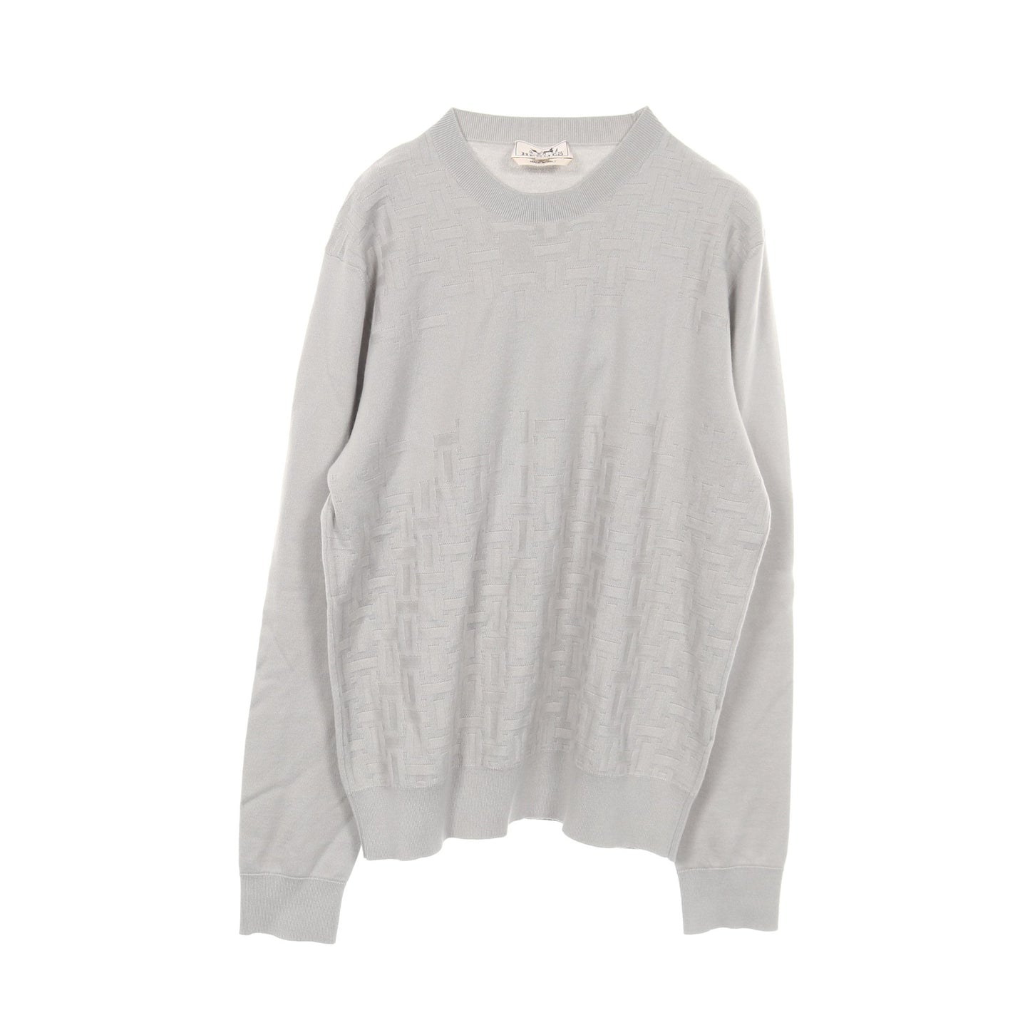 Point Faubourg ニット カシミヤ シルク ライトグレー エルメス トップス HERMES