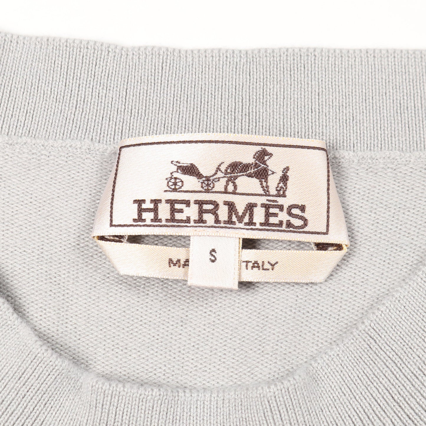 Point Faubourg ニット カシミヤ シルク ライトグレー エルメス トップス HERMES