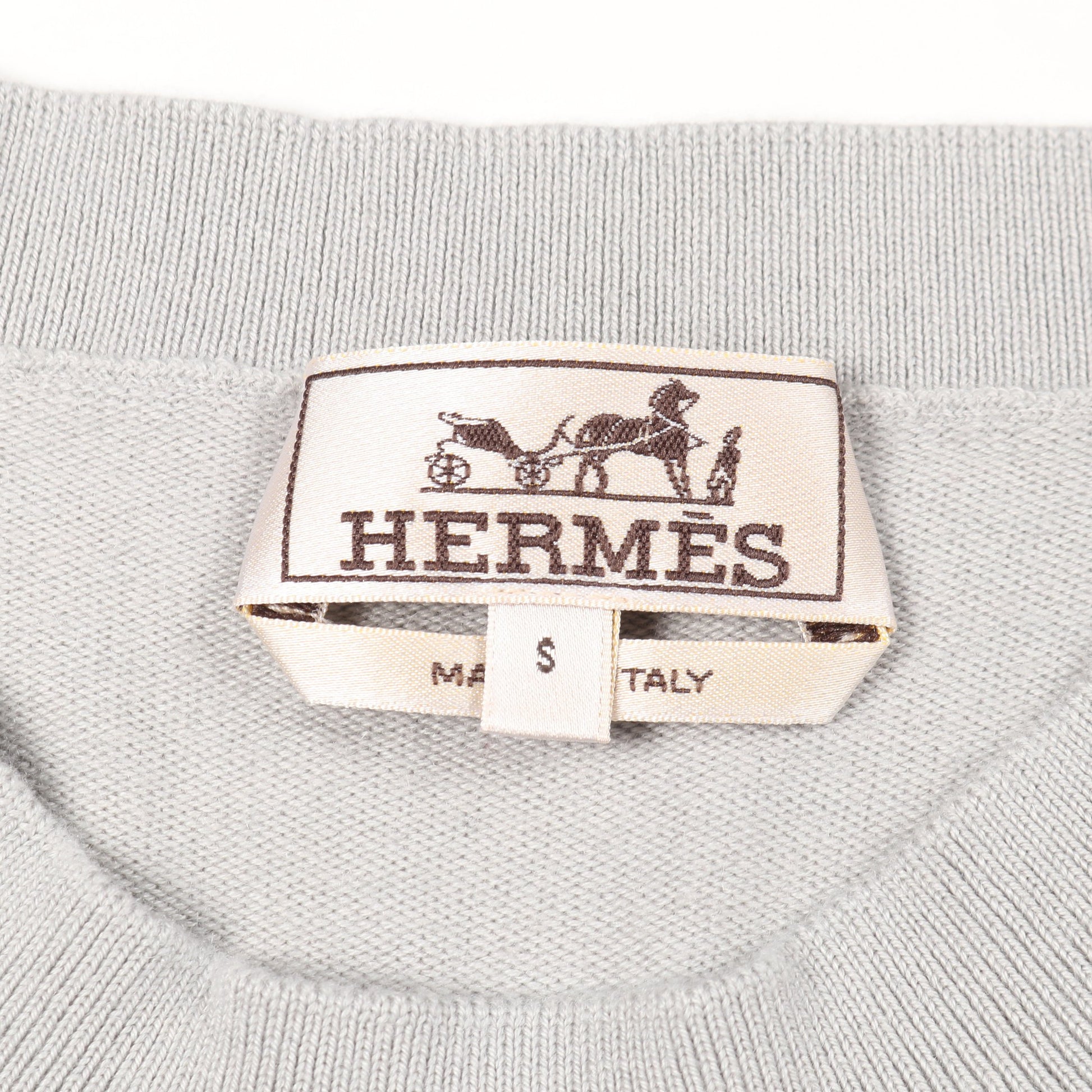 Point Faubourg ニット カシミヤ シルク ライトグレー エルメス トップス HERMES