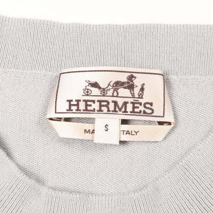 Point Faubourg ニット カシミヤ シルク ライトグレー エルメス トップス HERMES