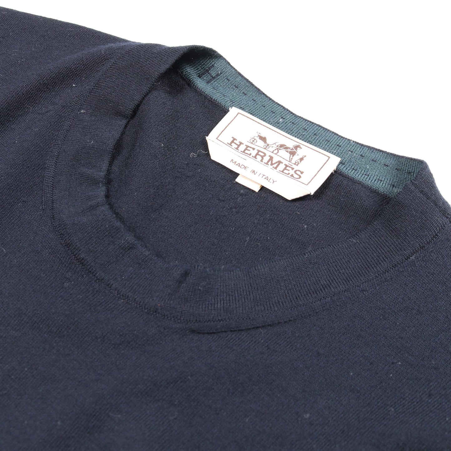 ニット クルーネック ウール ネイビー エルメス トップス HERMES