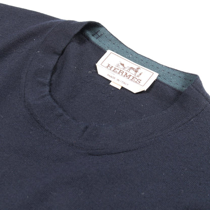 ニット クルーネック ウール ネイビー エルメス トップス HERMES