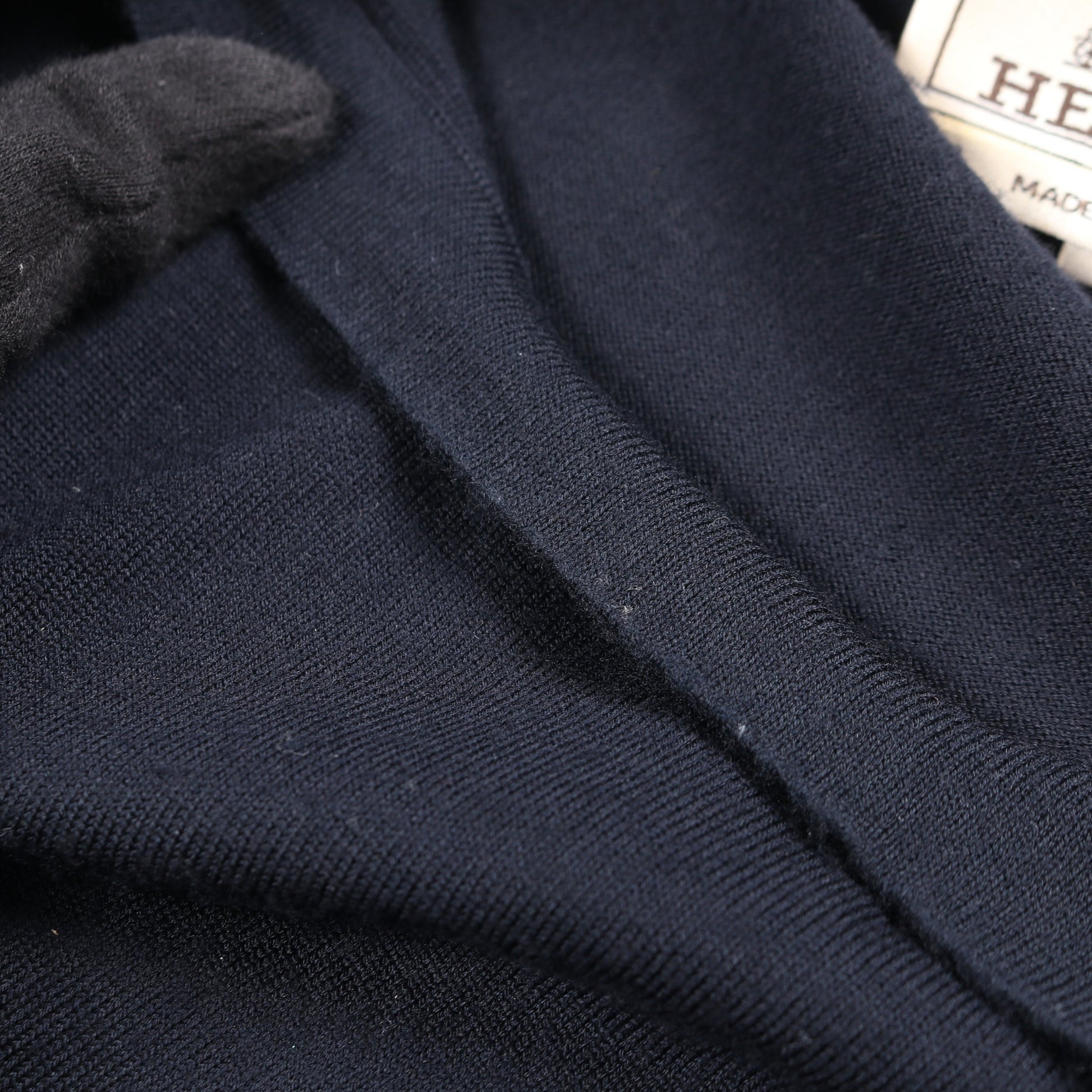 ニット クルーネック ウール ネイビー エルメス トップス HERMES
