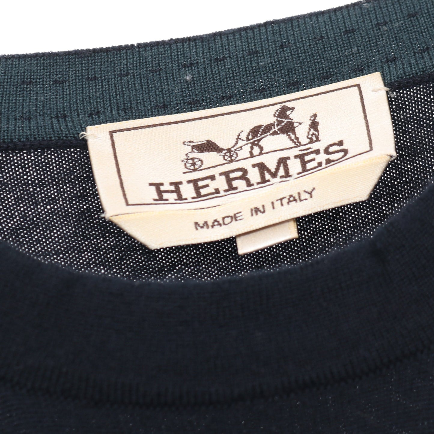 ニット クルーネック ウール ネイビー エルメス トップス HERMES