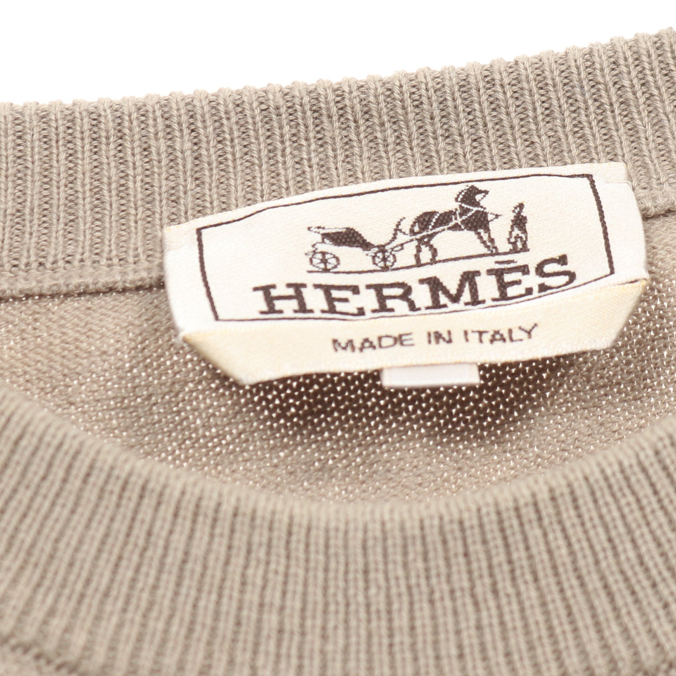 グラフィックライン ニット 半袖Tシャツ コットン カシミヤ ベージュ