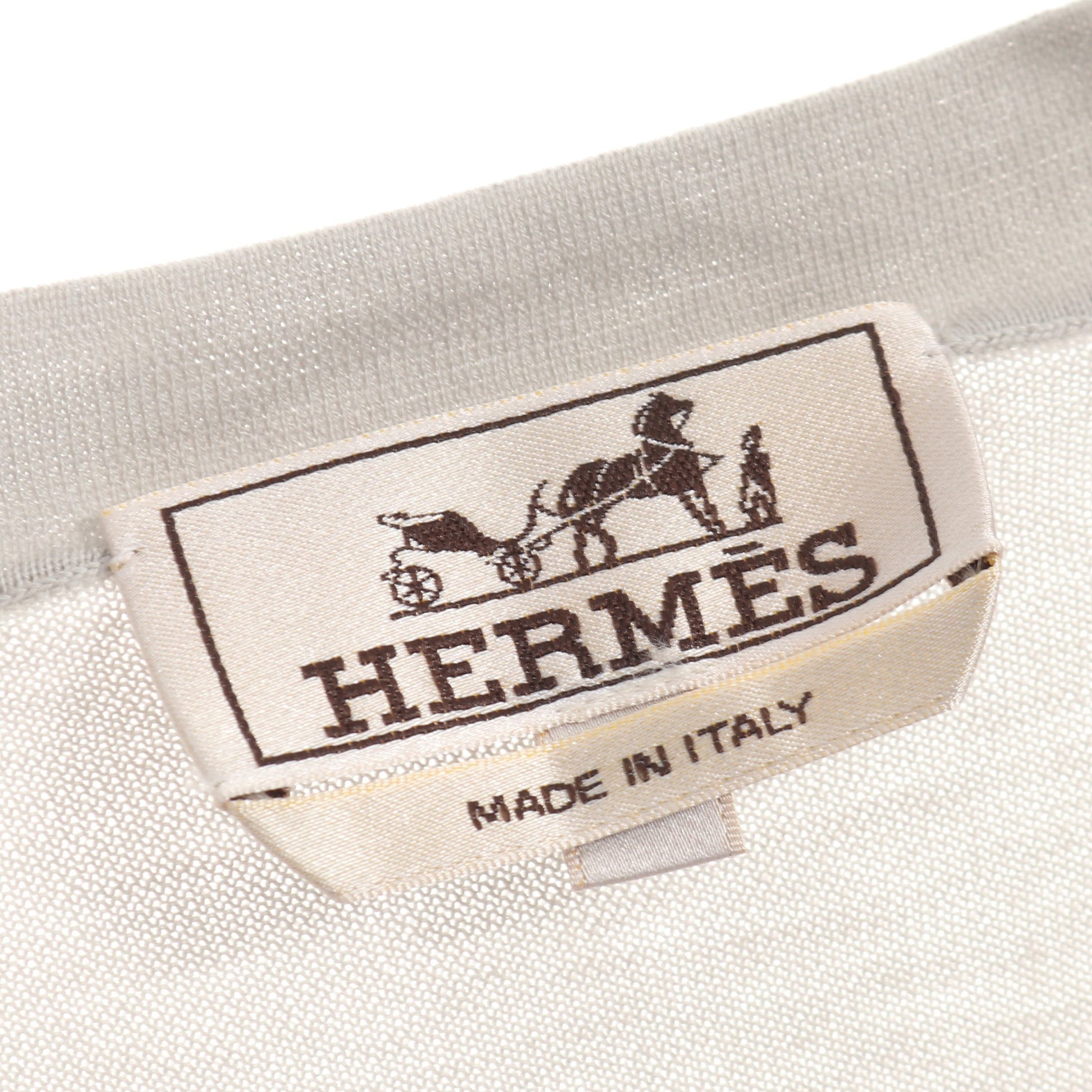 ニット クルーネック コットン ライトグレー エルメス トップス HERMES