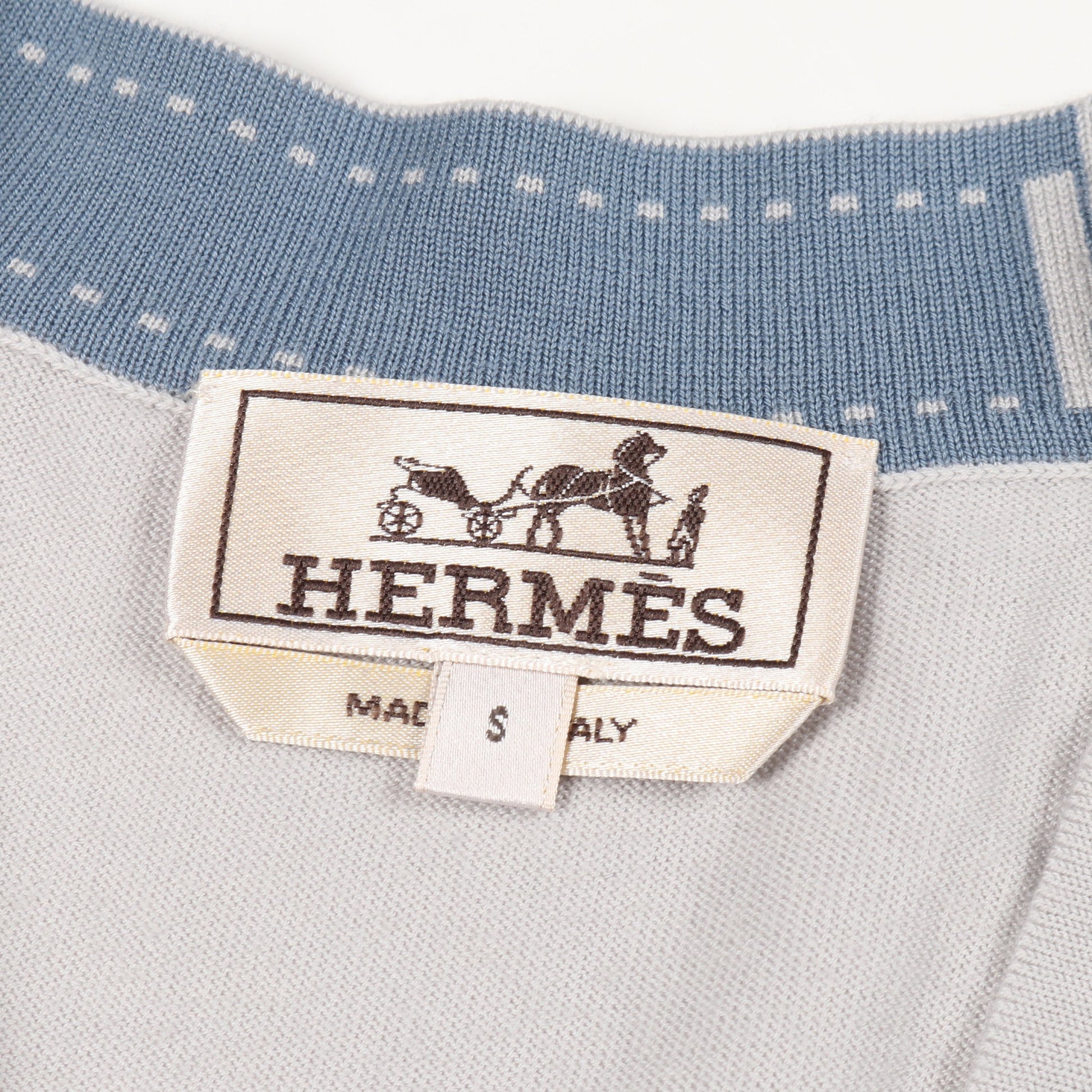 カーディガン Vネック ウール グレー エルメス トップス HERMES