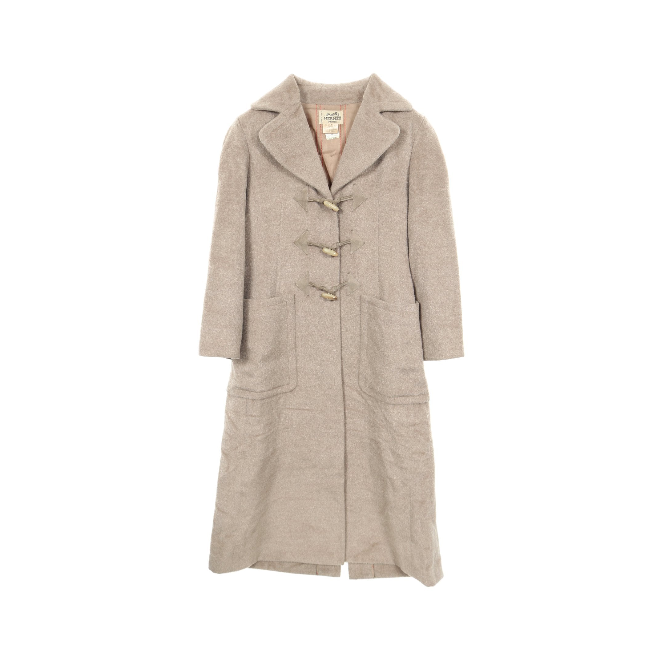 ロング ダッフルコート ラマ ウール ベージュ エルメス – RECLO