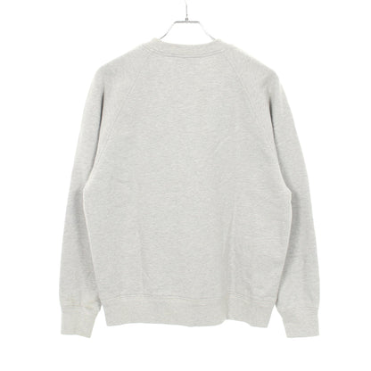 スウェットシャツ クルーネック 長袖 コットン グレー 三角プレート プラダ トップス PRADA