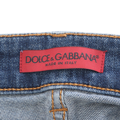 デニムパンツ コットン ブルー ダメージ加工 ドルチェアンドガッバーナ ボトムス DOLCE&GABBANA