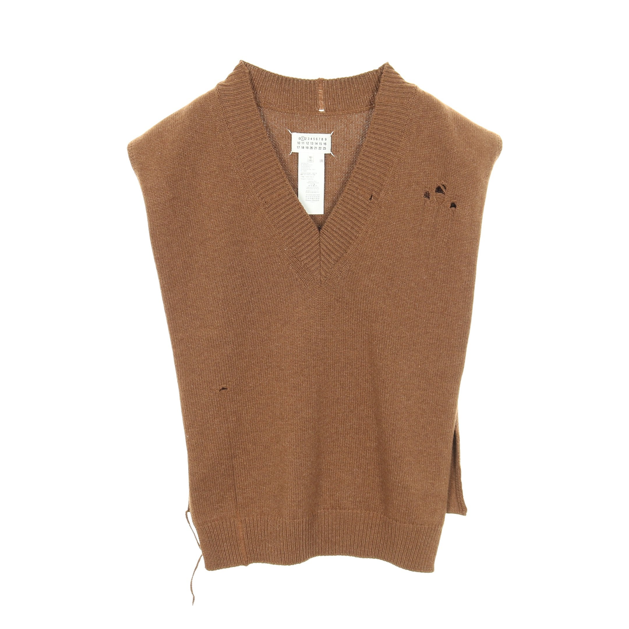 ベスト ウール ブラウン ダメージ加工 メゾンマルジェラ1 – RECLO