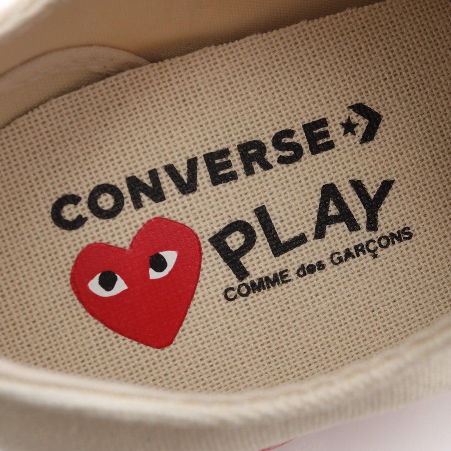 PLAY COMME des GARCONS × CONVERSE スニーカー キャンバス オフホワイト レッド プレイコムデギャルソン シューズ PLAY COMME des GARCONS