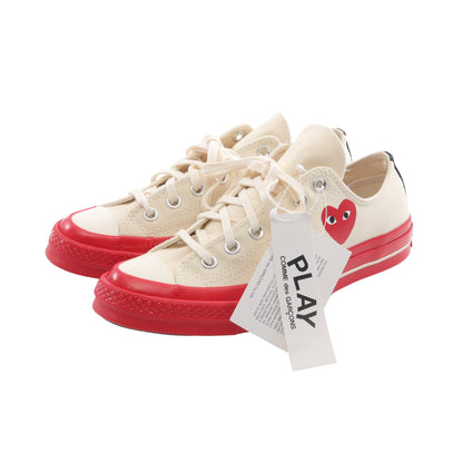 PLAY COMME des GARCONS × CONVERSE スニーカー キャンバス オフホワイト レッド プレイコムデギャルソン シューズ PLAY COMME des GARCONS