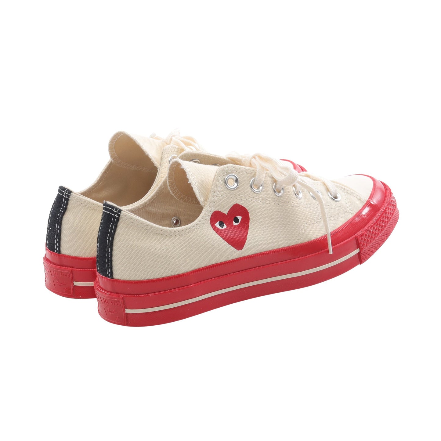 PLAY COMME des GARCONS × CONVERSE スニーカー キャンバス オフホワイト レッド プレイコムデギャルソン シューズ PLAY COMME des GARCONS