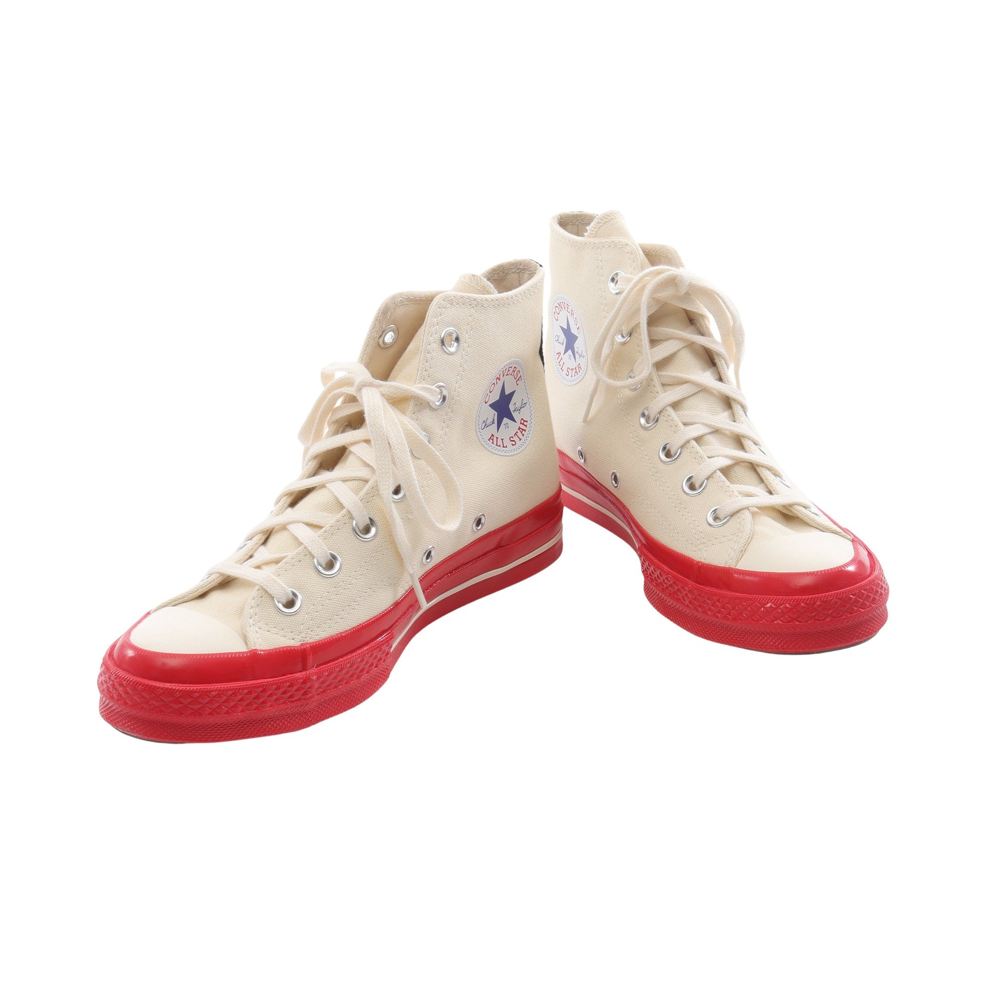 PLAY COMME des GARCONS × CONVERSE ハイカットスニーカー キャンバス オフホワイト レッド プレイコムデギャルソン シューズ PLAY COMME des GARCONS