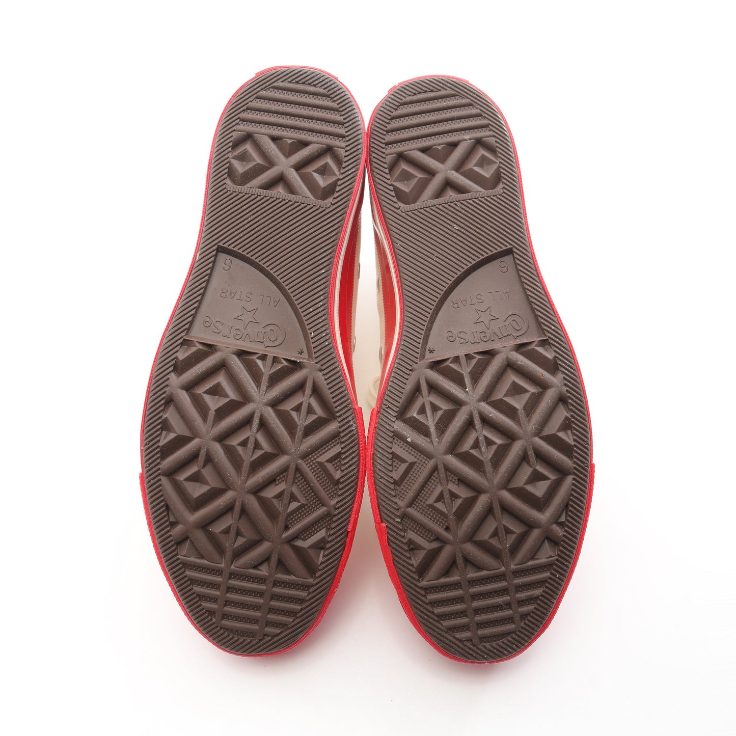 PLAY COMME des GARCONS × CONVERSE ハイカットスニーカー キャンバス オフホワイト レッド プレイコムデギャルソン シューズ PLAY COMME des GARCONS