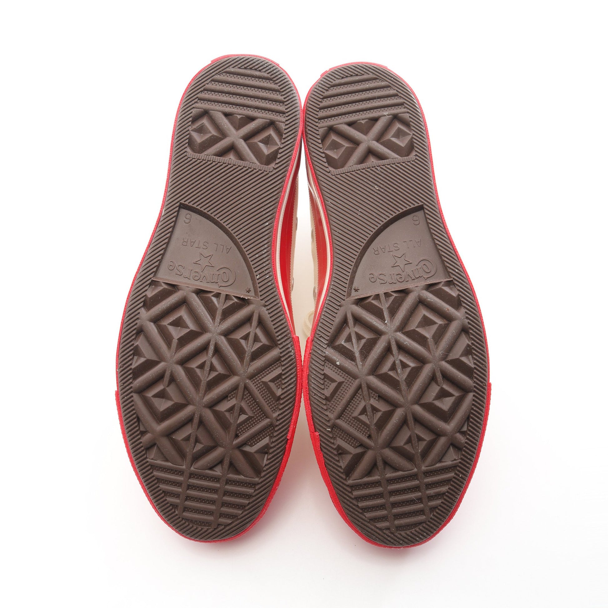 PLAY COMME des GARCONS × CONVERSE ハイカットスニーカー キャンバス オフホワイト レッド プレイコムデギャルソン シューズ PLAY COMME des GARCONS