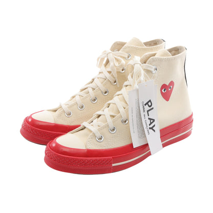 PLAY COMME des GARCONS × CONVERSE ハイカットスニーカー キャンバス オフホワイト レッド プレイコムデギャルソン シューズ PLAY COMME des GARCONS