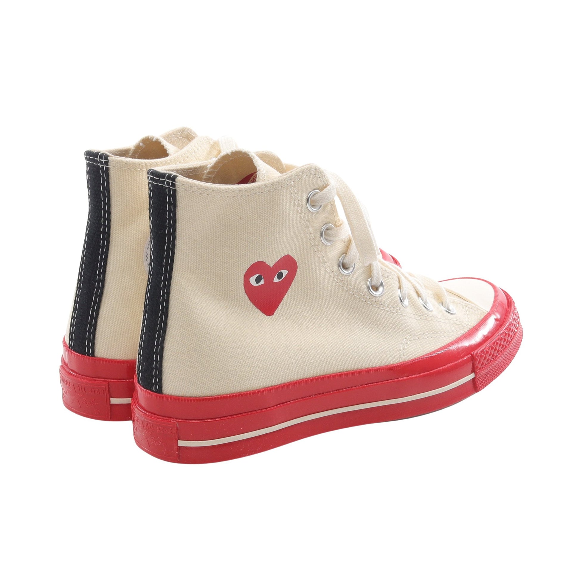 PLAY COMME des GARCONS × CONVERSE ハイカットスニーカー キャンバス オフホワイト レッド プレイコムデギャルソン シューズ PLAY COMME des GARCONS
