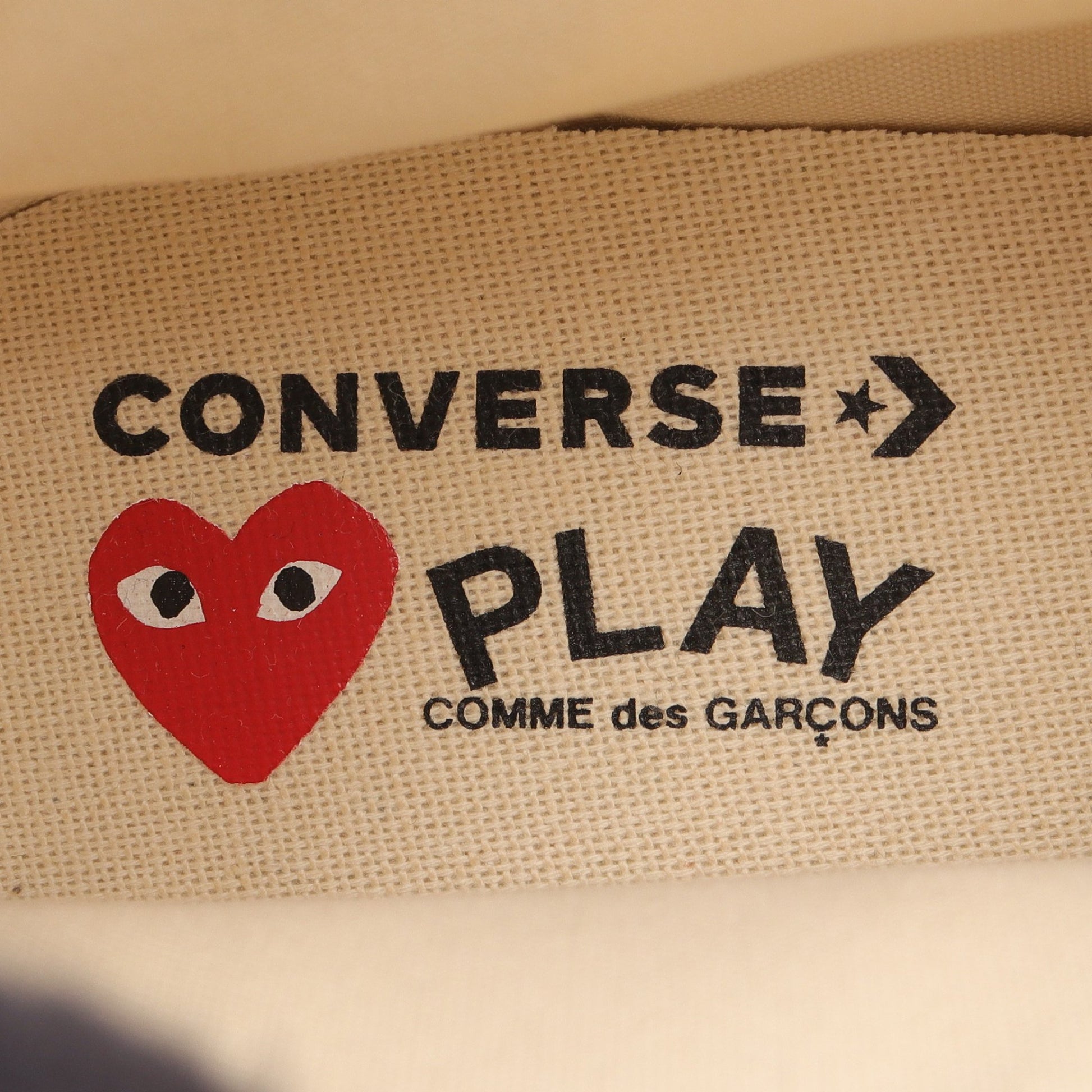 PLAY COMME des GARCONS × CONVERSE ハイカットスニーカー キャンバス オフホワイト レッド プレイコムデギャルソン シューズ PLAY COMME des GARCONS