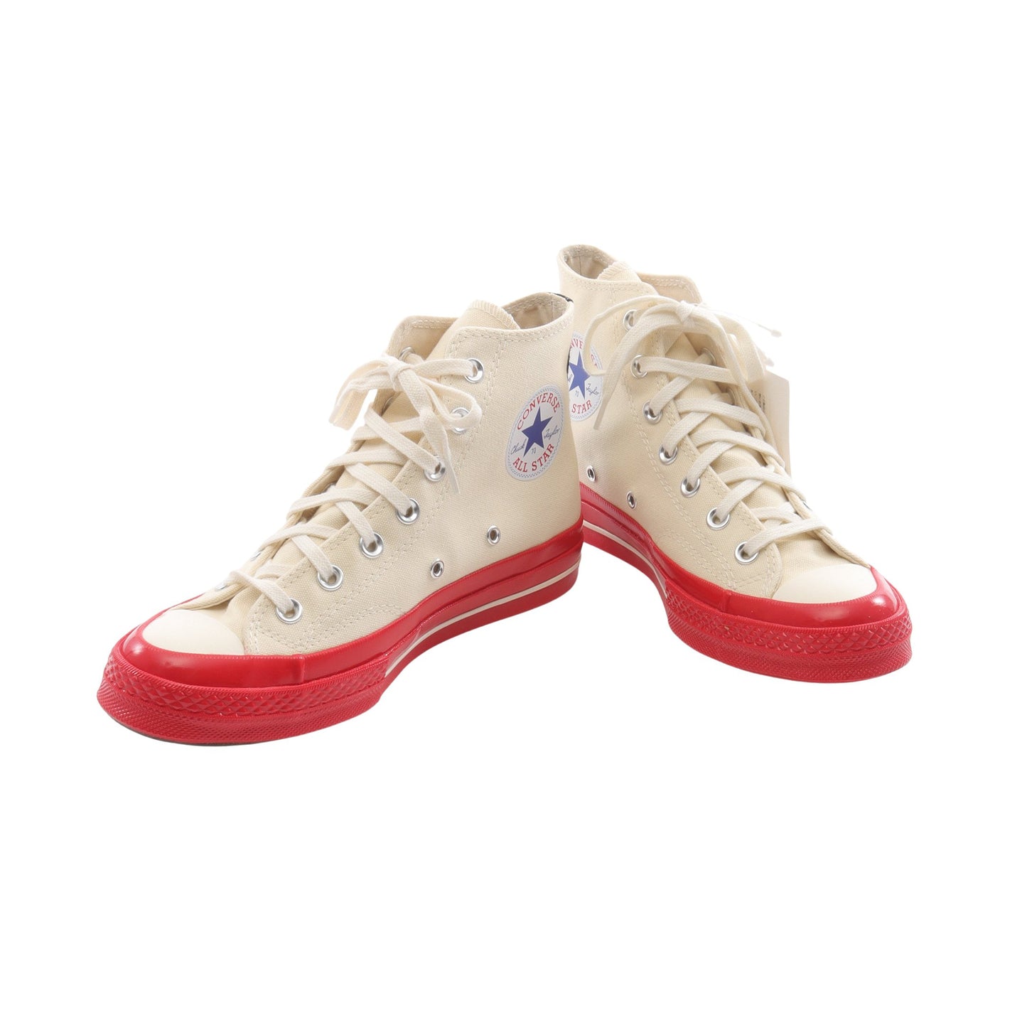 PLAY COMME des GARCONS × CONVERSE ハイカットスニーカー キャンバス オフホワイト レッド プレイコムデギャルソン シューズ PLAY COMME des GARCONS