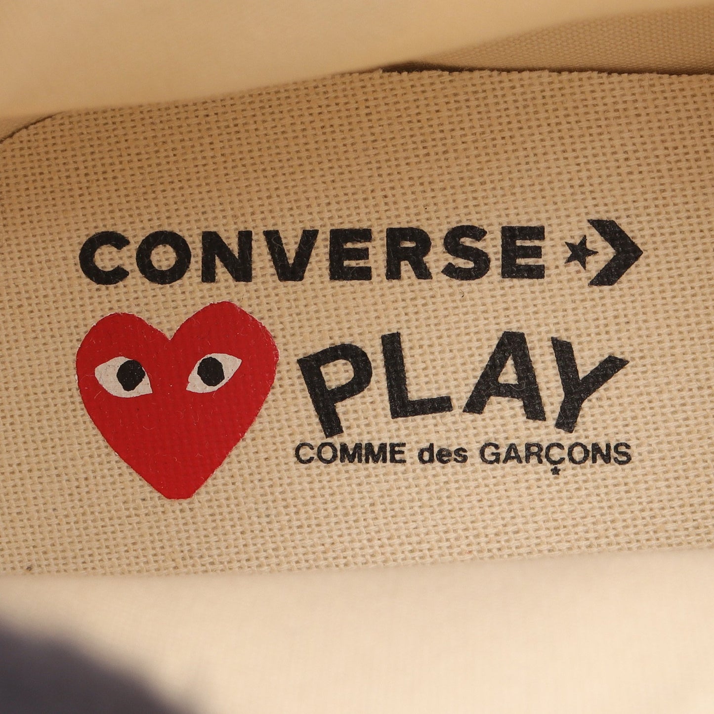 PLAY COMME des GARCONS × CONVERSE ハイカットスニーカー キャンバス オフホワイト レッド プレイコムデギャルソン シューズ PLAY COMME des GARCONS