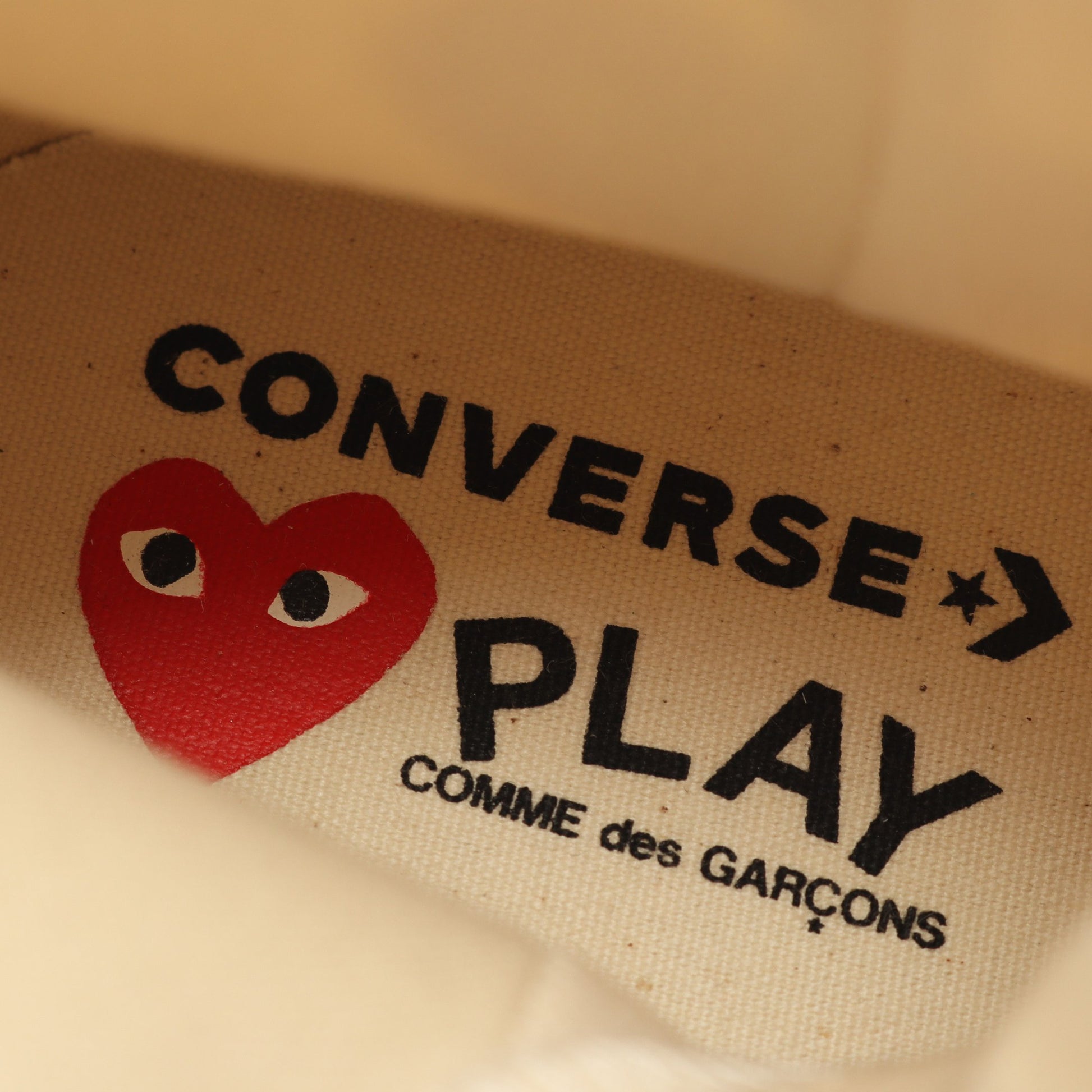 PLAY COMME des GARCONS × CONVERSE ハイカットスニーカー キャンバス オフホワイト ブラック プレイコムデギャルソン シューズ PLAY COMME des GARCONS