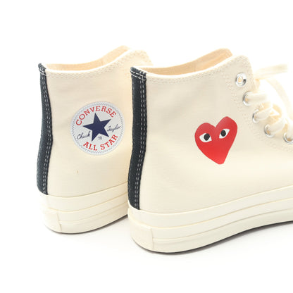 PLAY COMME des GARCONS × CONVERSE ハイカットスニーカー キャンバス オフホワイト ブラック プレイコムデギャルソン シューズ PLAY COMME des GARCONS