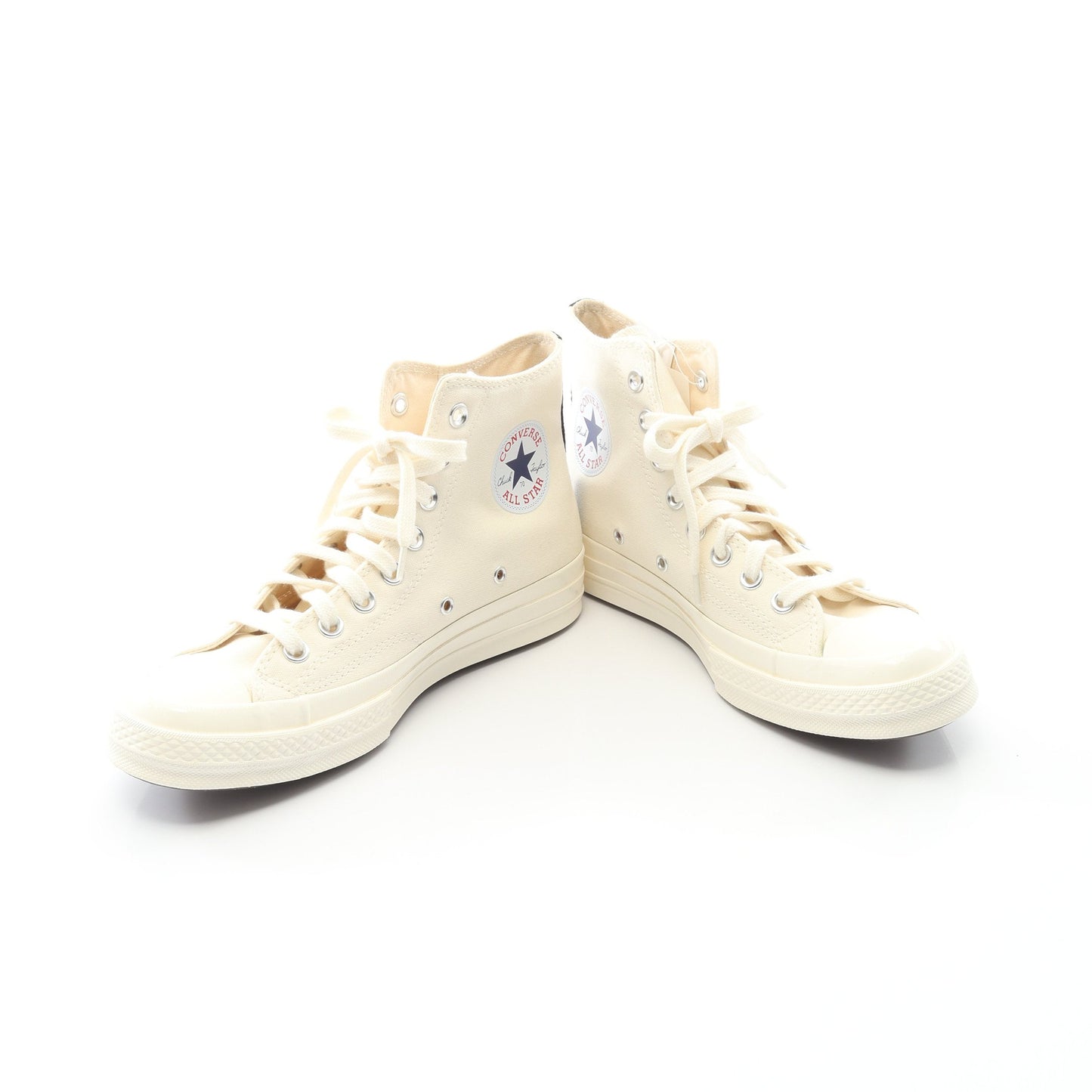 PLAY COMME des GARCONS × CONVERSE ハイカットスニーカー キャンバス オフホワイト ブラック プレイコムデギャルソン シューズ PLAY COMME des GARCONS