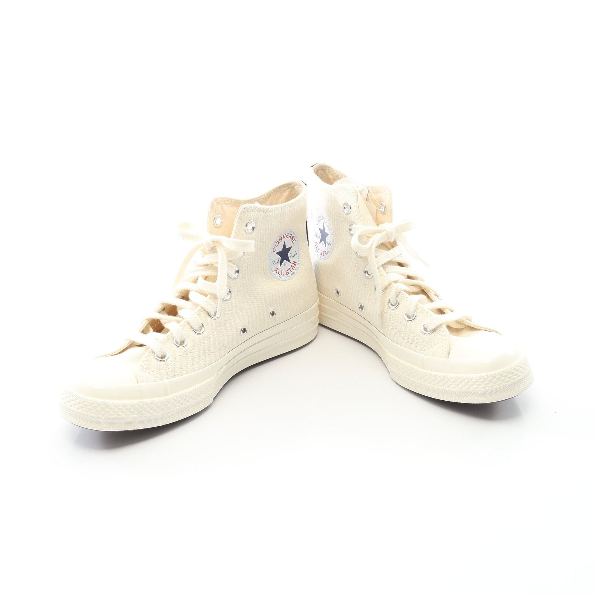 PLAY COMME des GARCONS × CONVERSE ハイカットスニーカー キャンバス オフホワイト ブラック プレイコムデギャルソン シューズ PLAY COMME des GARCONS