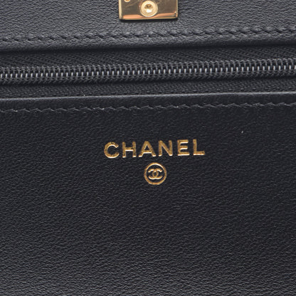 マトラッセ チェーンウォレット ラムスキン ブラック ゴールド金具 シャネル バッグ CHANEL