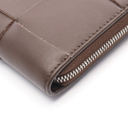 カセット ラウンドファスナー長財布 レザー ダークブラウン ボッテガヴェネタ 財布・小物 BOTTEGA VENETA