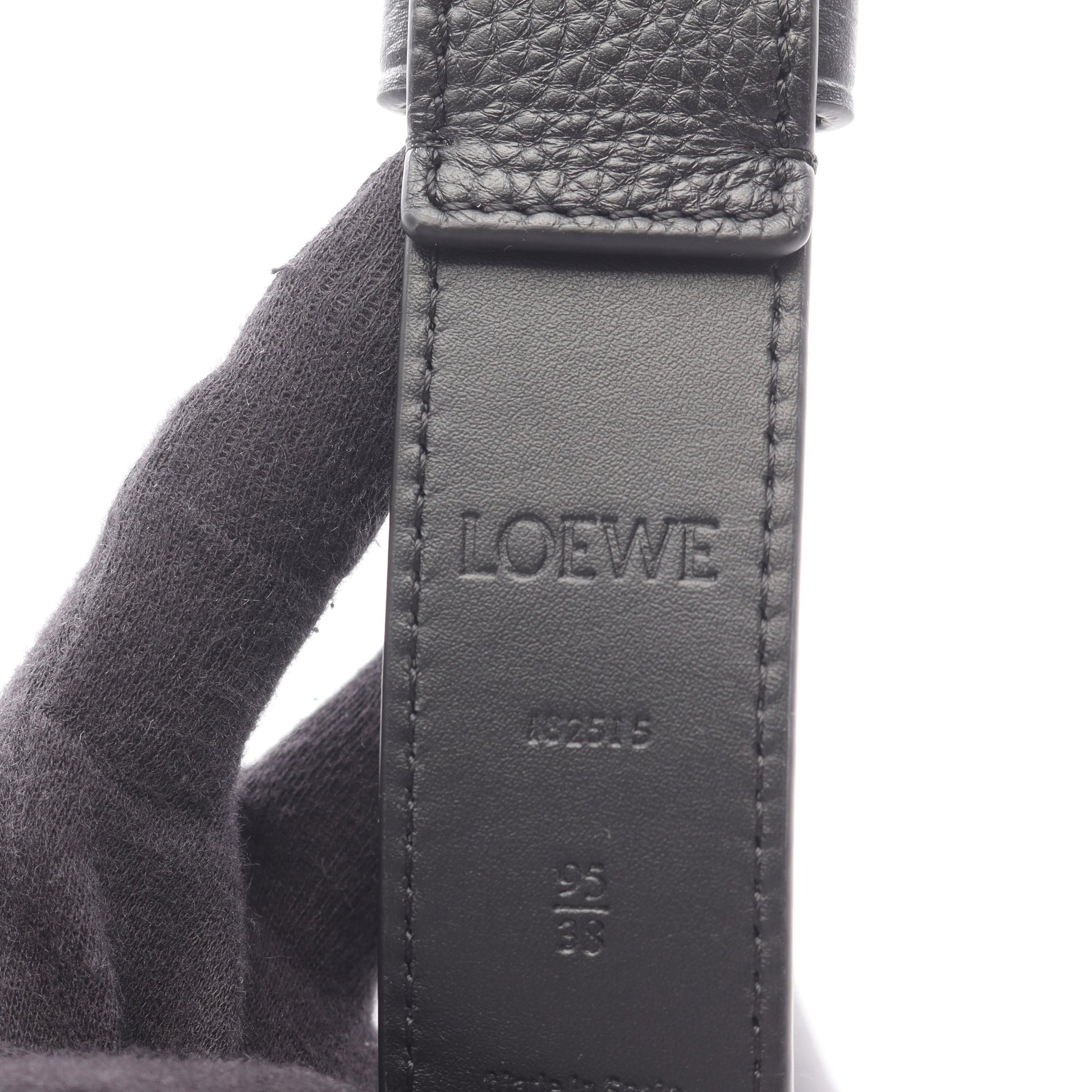 チャンキー アナグラム ベルト レザー ブラック シルバー金具 ロエベ 