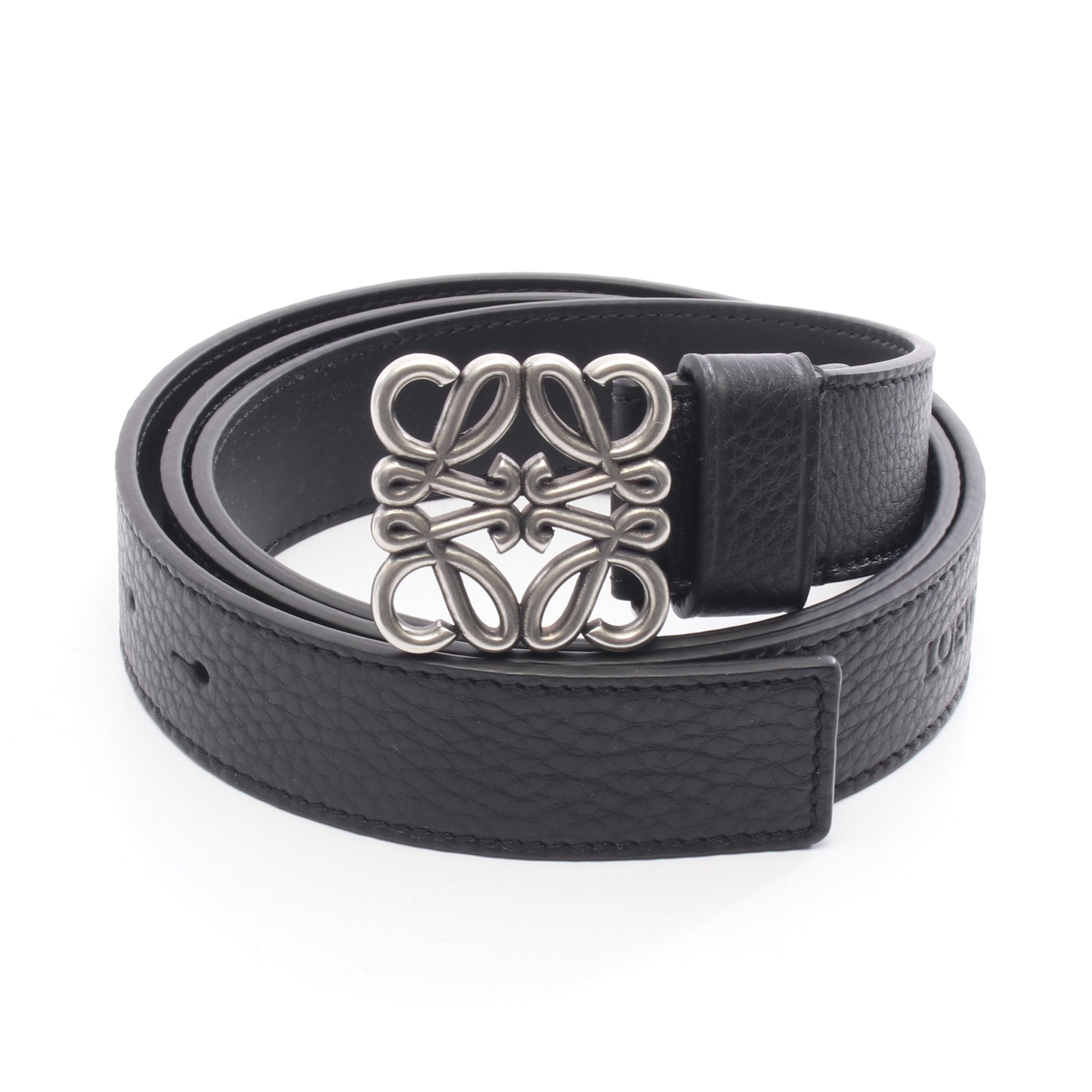 reo_runa_sin【新品・送料込み】ブラックベルト アナグラム チャンキー ベルト レザー ブラック ロエベ – RECLO
