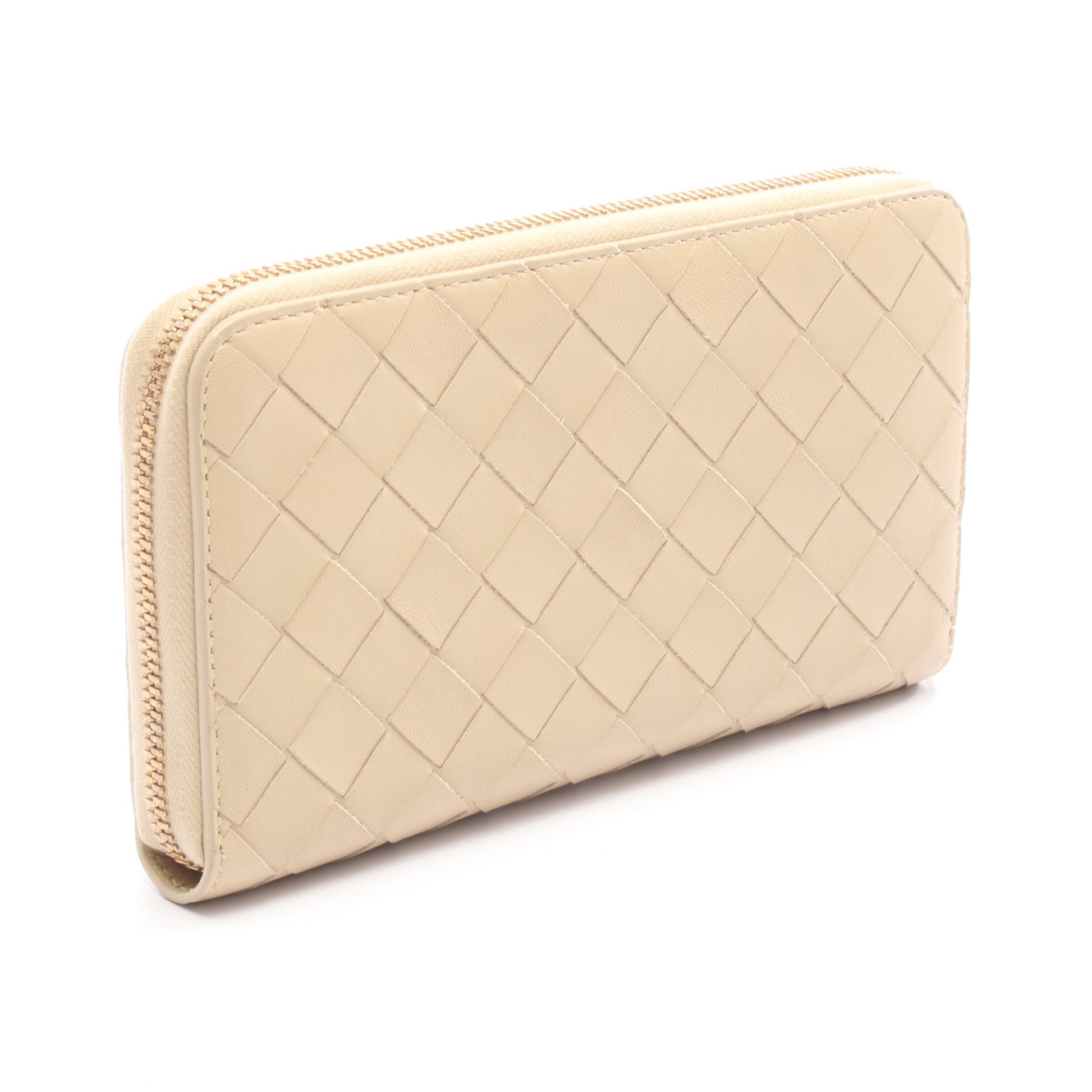 イントレチャート ラウンドファスナー長財布 レザー ベージュ ボッテガヴェネタ 財布・小物 BOTTEGA VENETA