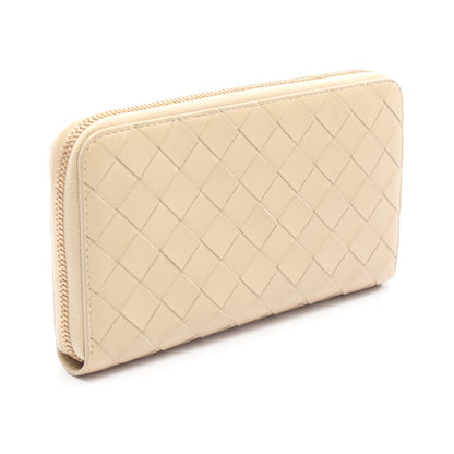 イントレチャート ラウンドファスナー長財布 レザー ベージュ ボッテガヴェネタ 財布・小物 BOTTEGA VENETA