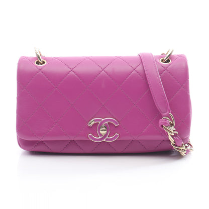 マトラッセ チェーンショルダーバッグ ラムスキン パープル ゴールド金具 シャネル バッグ CHANEL