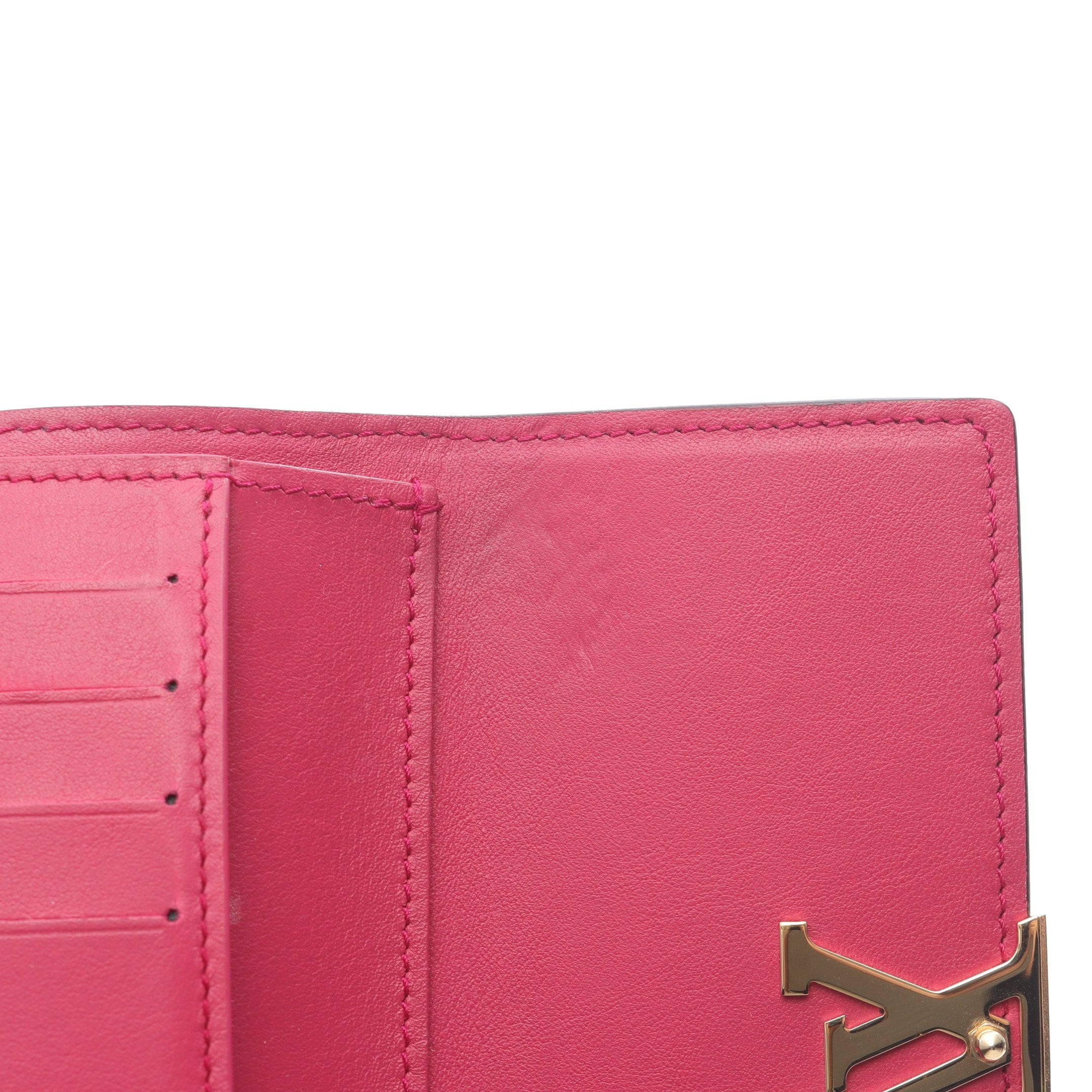 ポルトフォイユ カプシーヌ コンパクト ノワール ホットピンク 三