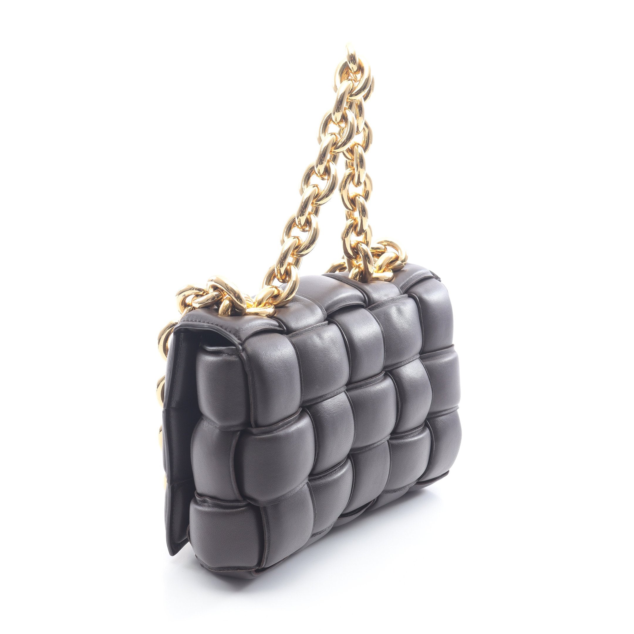 ザ チェーン カセット チェーンショルダーバッグ レザー ダーク