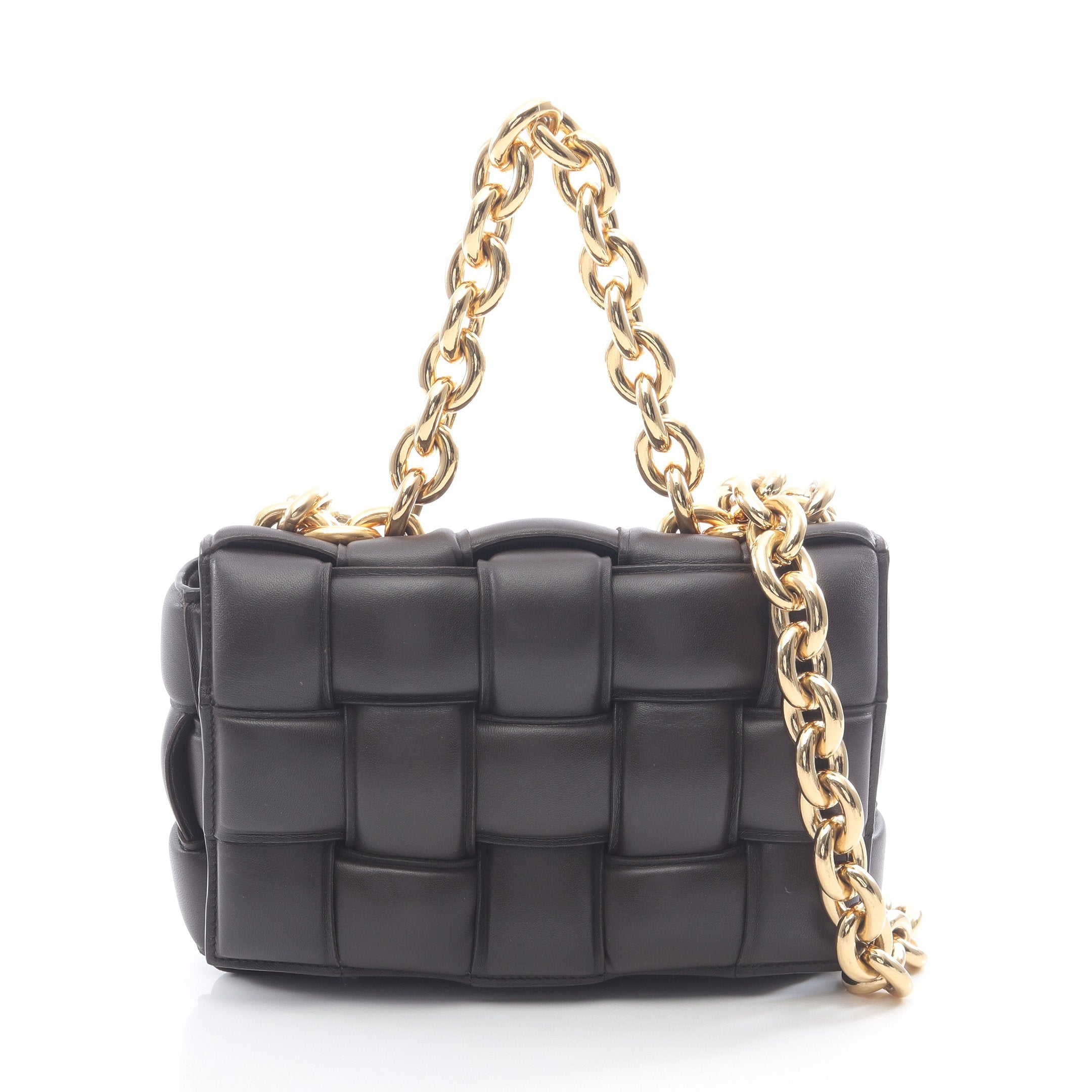 ザ チェーン カセット チェーンショルダーバッグ レザー ダーク