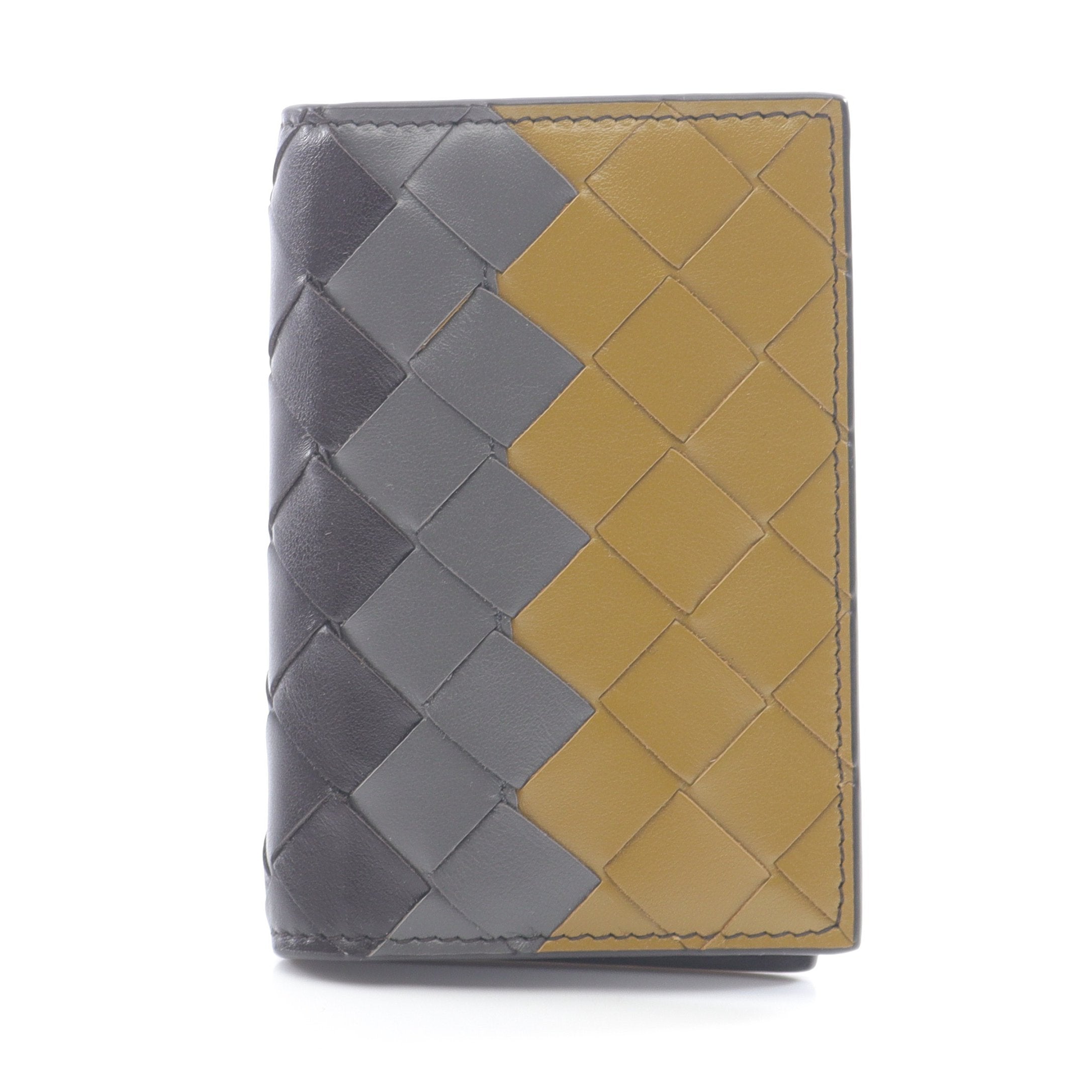 イントレチャート フラップ カードケース レザー イエローブラウン