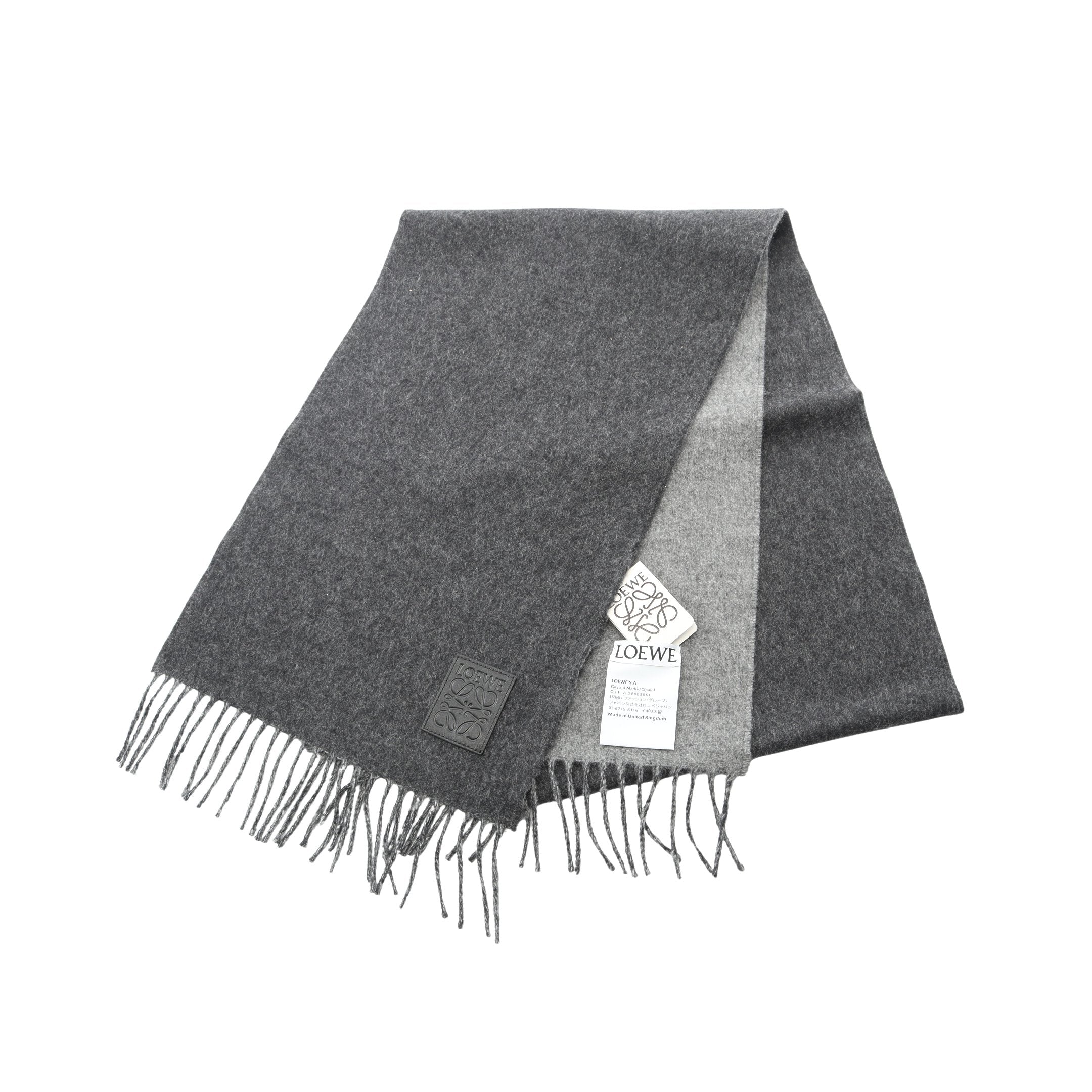 アナグラムロゴ フリンジスカーフ マフラー ウール カシミヤ