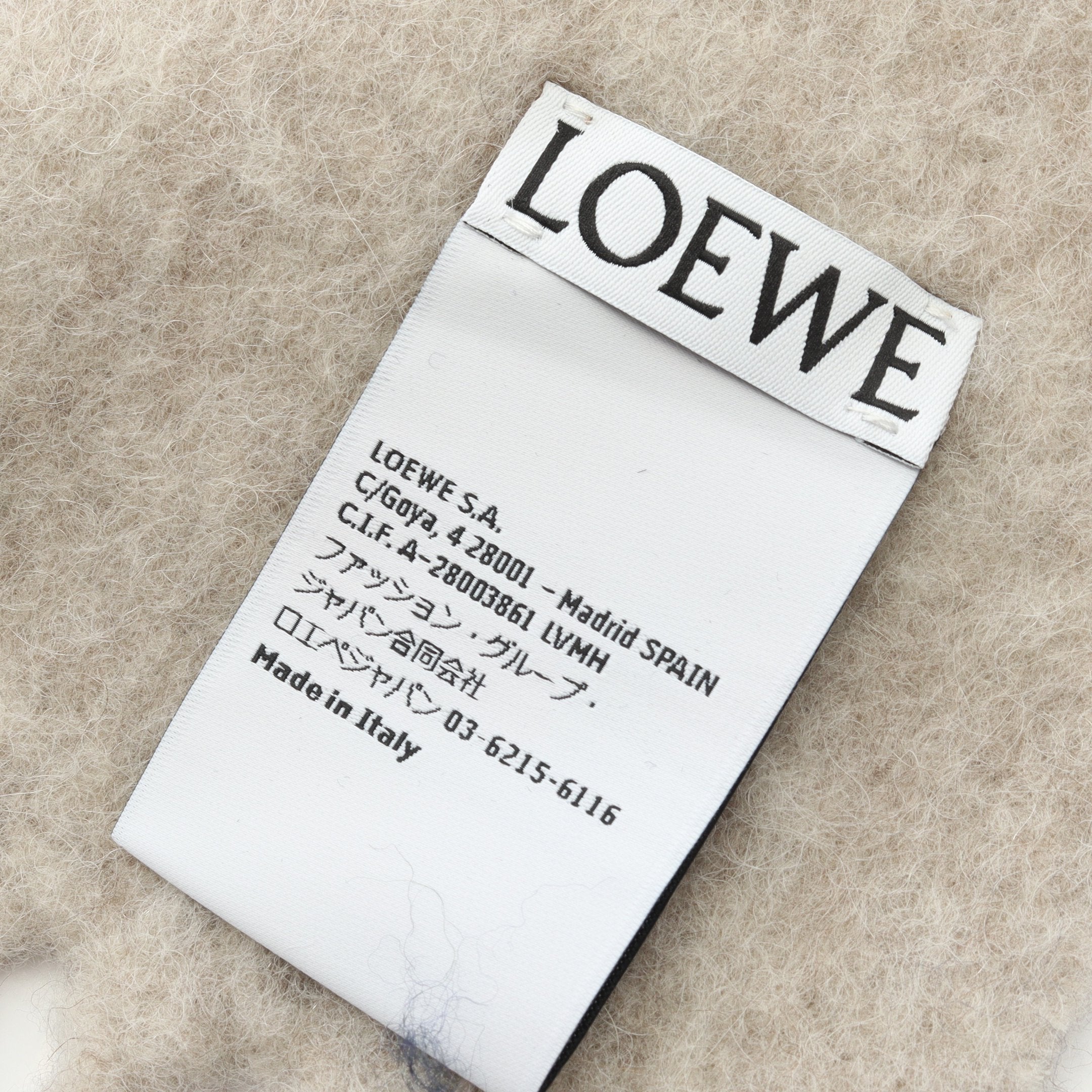 スカーフ マフラー アルパカ ウール ネイビー ベージュ ロエベ – RECLO