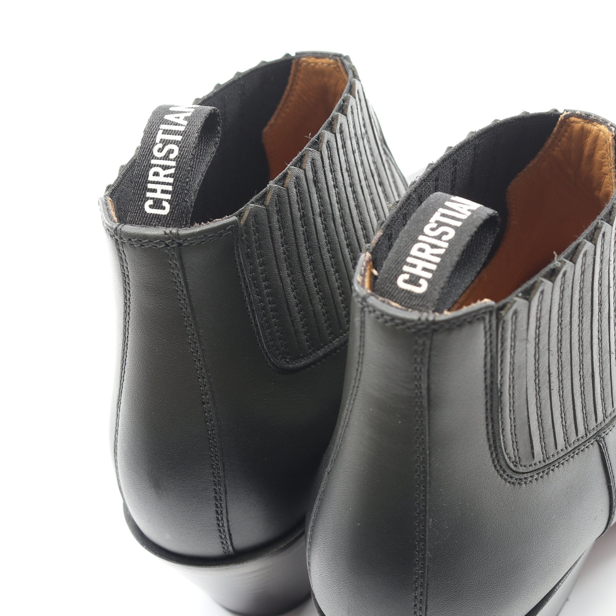 ショート サイドゴアブーツ レザー ブラック クリスチャンディオール